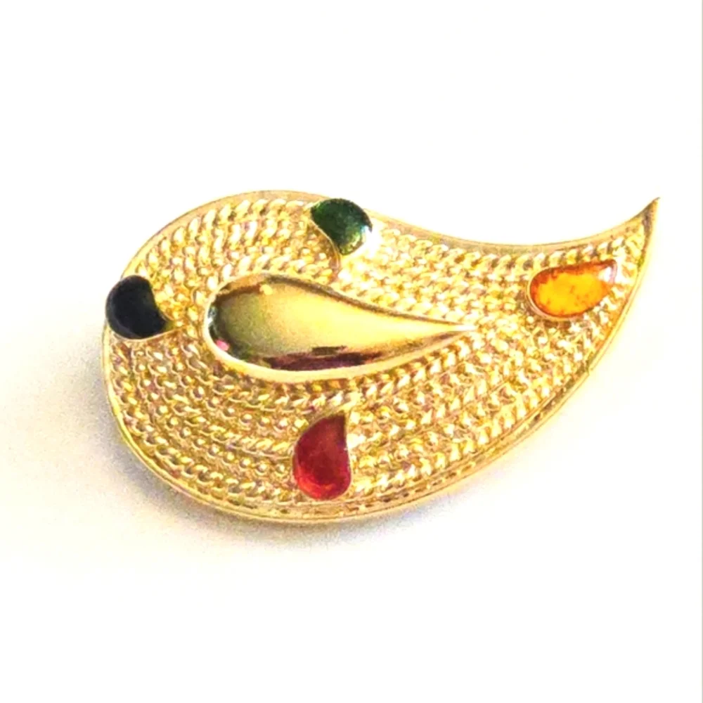 Vtg Mid-Century Modern Figural Brooch Goldtone